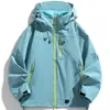 Jaqueta corta-vento com capuz para casais, estilo novo de primavera e outono, para homens e mulheres, jaqueta de trabalho versátil, casual e moderna, solta