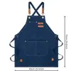 Delantal grueso nuevo modelo hecho a medida en stock para cocina casera, lona de 16 oz resistente a la suciedad con logotipo impreso, comercio exterior transfronterizo al por mayor