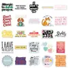 50 Pegatinas Mordaces, Geniales con Estilo, Frases Sarcásticas en Inglés, Tazas de Té de Leche, Pegatinas para Tableta Guka al por Mayor