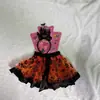 Estoque Disponível do Mesmo Estilo Popular de Halloween Vendido em Supermercados Europeus e Americanos, Vestido Tutu de Tule com Renda de Abóbora e Bruxa para Crianças