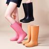 2026 Moda Transfronteriza Botas de Lluvia de Caña Alta para Mujer Botas de Lluvia Antideslizantes Zapatos de Goma Impermeables Botas de Lluvia Versátiles Casuales Botas de Agua Zapatos Impermeables