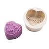 Moño Rosa Corazón Vela Molde de Silicona DIY Fondant Mousse Horneado Decoración Molde de Jabón en Forma de Corazón