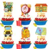 Juego de Banderines Decorativos para Temporada de Regreso a Clases Transfronterizo, Decoraciones de Fiesta de Temporada de Regreso a Clases, Adornos Colgantes Espirales para Salón de Clases, Toppers para Pasteles