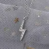 Collar de Rayo de Zirconia para Mujer, Sencillo y Lujoso, Colgante de Rayo Compacto, Cadena para Clavícula, Cadena de Suéter Personalizada Estilo Coreano