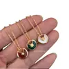 Collar con Amuleto V-Gold de Alta Calidad Bañado en Oro Rosa de 18K, Perla Blanca, Colgante de Ágata Roja, Cadena para Clavícula con Cierre de Seguridad