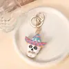 Novo Festival dos Fantasmas de Halloween Transfronteiriço Diamante Metal Chapéu Face de Fantasma Chaveiro Pingente de Bolsa Chaveiro Pequeno Presente