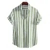 AliExpress EBAY2021 nueva camisa de manga corta para hombre moda camisa a rayas holgada generación de cabello de hombre