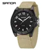Reloj de Fiesta Estudiantil Sanda Examen Transmisión en Vivo Más Vendido Simple Versátil Unisex Luminoso Correa de Nylon Reloj Impermeable 50m