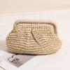 Bolso Bandolera Tejido de Paja Más Vendido Transfronterizo, Nuevo Bolso Tejido tipo Clutch Liso Plegado, Bolso de Playa para Vacaciones para Mujer