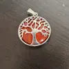 Colgante Hueco Transfronterizo Árbol de la Vida Cristal Natural Ágata Árbol del Dinero Collar Colgante Árbol de los Deseos Redondo