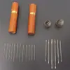 Dedal Grueso de Metal Vintage para Dedos para Uso en Casa, Presionador de Agujas, Enhebrador de Agujas de Coser a Mano, Herramientas de Costura en Caja de Hierro