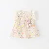 Traje de una pieza súper lindo y elegante para bebé recién nacida, Romper floral delgado de verano, Traje de princesa para gatear al aire libre