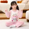 2026 Nuevos Pijamas de Franela para Niños Otoño e Invierno Cálido Más Terciopelo Niñas Niños Medianos y Grandes Conjunto de Forro Polar de Coral para Niñas
