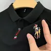 Fábrica de Comercio Exterior Transfronterizo Venta al por mayor Nueva Camiseta de Manga Corta para Hombre de Color Sólido Bordada con Cuello para Hombres de Mediana Edad Camisa Polo Casual