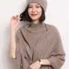Cachemira Otoño/Invierno 2026 Ropa Nueva para Mujer Alta Gama Calibre 12 Color Sólido Prendas Exteriores Chal Bufanda con Botón de Perla Hueca
