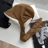Chapéu de Boneco de Neve Pequeno ~ Secagem Rápida Outono e Inverno Chapéu Lei Feng Recheado Feminino Ins com Cadarço Proteção de Orelha Quente Chapéu de Aviador