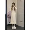 Elegante vestido de tricô justo de manga comprida para mulheres, nova coleção de outono, vestido de tricô sereia