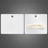 Clip de resorte con forma de lazo Tarjeta de plástico para empaque Tarjeta de papel 8.1x7.1cm Clip para el cabello rectangular blanco puro