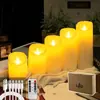 Velas Eletrônicas Recarregáveis LED Decoração de Atmosfera de Halloween Adereços de Arranjo de Aniversário Velas com Controle Remoto Velas Simuladas