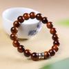 Material antigo Taihang Yabai envelhecimento óleo vermelho pulseira masculina e feminina pulseira 10mm único círculo texto jogar pulseira contas rosário contas atacado