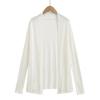 Cardigan de Manga Off-Shoulder em Tencel para Mulheres 2025 Verão Novo Estilo Preguiçoso de Lã Tencel Jaqueta com Proteção Solar