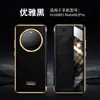 Aplicable a la funda protectora tipo libro para teléfono móvil Huawei Mate60/pro, anillo metálico galvanizado, etiqueta faltante, arruga pesada, cera de aceite importada
