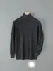 Nuevo Suéter de Lana 100% Pura para Hombre Otoño e Invierno Primera Línea Listo para Usar Cuello Alto Holgado Casual Tejido de Lana Suéter