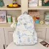 Mochila Escolar Tie-Dye Degradado Estilo Japonés y Coreano Diseño de Nicho Alto Valor Gran Capacidad Mochila para Mujer Mochila de Viaje Casual