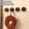 Gancho con perilla de ventosa con veta de madera de nogal, gancho adhesivo de fuerte carga, gancho de almacenamiento sin taladro para baño y cocina
