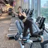 Calça de Yoga Feminina Plus Size Primavera e Outono Conjunto de Saia-Calça Duas Peças Cintura Alta Corrida Tamanho Grande Leggings Esportivos Conjunto de Roupa Fitness