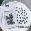 Manicura de Celebridad de Internet Joyería de Aleación Retro Estilo Punk Negro Pistola Plata Araña Oscura Accesorios Metálicos para Uñas Venta al por Mayor