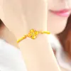 Banho de ouro a vácuo Pulseira de Trevo de Quatro Folhas pulseira doce feliz flor Pulseira de Glória da Manhã pulseira de flor