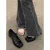 Zapatos Mary Jane Elegantes de Estilo Nuevo Otoño 2026 con Punta Cuadrada, Tacón Grueso y Correa Única para Mujer, Tacones Altos Bajos Negros