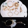 Accesorios para Orejas DIY Aleación Coreana Simple Doble Colgante Lazo Amor Aretes Material Pulsera Colgante Colgante