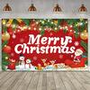 Tecido de Fundo de Natal Novo Transfronteiriço Decoração de Festa Tecido Pendurado Atmosfera Banner de Festa de Feriado Iluminado por LED Tecido Pendurado