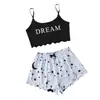 Conjunto de Dos Piezas con Chaleco y Shorts de Tirantes para Mujer, Ropa de Casa, Nuevo Modelo Transfronterizo Europeo y Americano