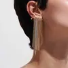 Pendientes de Cadena con Borla de Acero Inoxidable Jingqiao Lujo Ligero Diseño de Pendientes de Gama Alta Nicho Acero de Titanio Joyería Transfronteriza para Mujeres