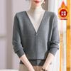 Ropa de Invierno para Madre Suéter Rojo Engrosado con Forro Polar Ropa de Año Nuevo para Mujeres de Mediana Edad y Mayores Camiseta Básica para el Año de la Vida