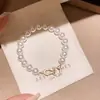 Pulseira de Pérolas Irregular Ajustável Estilo Francês, Design de Nicho, Pulseira Versátil, Luxo Leve, Sensação de Alto Padrão, Joias para Atacado