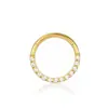 Arracadas de acero inoxidable 316L con circonita cúbica, anillos para la nariz, pendientes de piercing, anillos cerrados, anillos para el tabique nasal sin costuras con circonita cúbica, argollas sin costuras