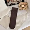 Meias femininas estilo Miu, meias caneladas de cor sólida estilo coreano na altura da panturrilha, novas meias versáteis empilháveis de outono, meias longas sem costura absorventes de suor