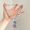 Collar de Cadena de Perlas con Colgante de Luna Creciente de Bruja Dulce y Fresco para Mujer, Cadena para Clavícula en Capas Única y Elegante, Accesorio Exagerado