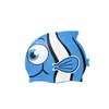 Touca de Natação Infantil de Silicone em Formato de Peixe, Touca de Natação Impermeável Fofa de Desenho Animado com Proteção para Ouvidos, Touca de Natação para Treinamento de Estudantes, Touca de Natação Estampada
