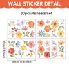 Estilo Fresco Retrô Planta Flor Quarto Sala de Estar Decoração de Parede Adesivo de Parede PVC Autoadesivo Adesivo de Armário de Flores