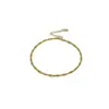Pulsera Geométrica Minimalista Dorada Vintage con Dijes de Corazón Rojo y Pulsera Delicada de Doble Trenzado