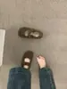 Zapatos Mary Jane de piel con lazo, brisa suave de noche, para mujer, ropa de exterior de otoño e invierno, mocasines de algodón forrados de felpa.