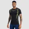 Ropa de Fitness de Manga Corta de Alta Gama Transfronteriza para Hombre, Camiseta Deportiva para Correr al Aire Libre, Ropa de Secado Rápido, Mallas de Entrenamiento de Cuello Redondo de Alta Elasticidad