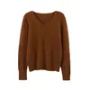 Serie DopaminaTejido Pesado Cepillado ~ Suéter de Punto de Seda y Cachemira Suave y Cómodo para Mujer, Jersey de Otoño e Invierno