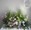 Arreglo floral verde estilo bosque hierba de espárrago flor de suelo flor colgante flor de pasillo flor de compromiso decoración de banquete flor de boda