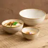 Cuenco de Sopa de Año Luz Cocido en Horno Amarillo-Marrón, Cuenco para Sopa de Uso Doméstico, Recipiente para Sopa, Vajilla de Cerámica, Cuenco Apto para Microondas, Cuenco para Arroz de Uso Personal